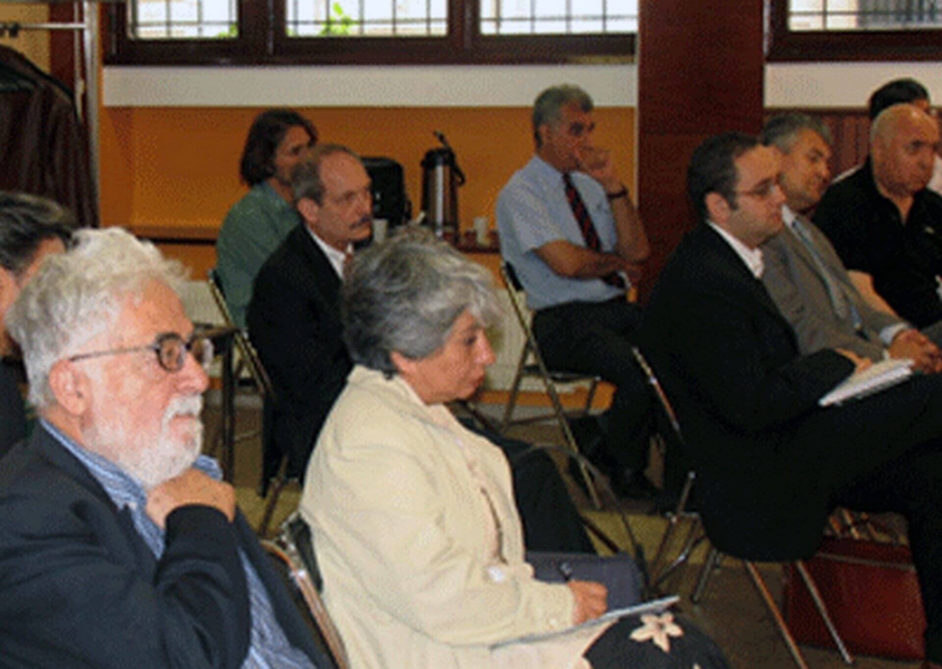 Press conference, June 2005 Paris, France: Dr. Ehsan Naraghi, Frangis Habibi from Radio France, Alain Chevalérias - Journaliste, écrivain, Manouchehr Shelali, Dr. Ali Rastbeen, ...